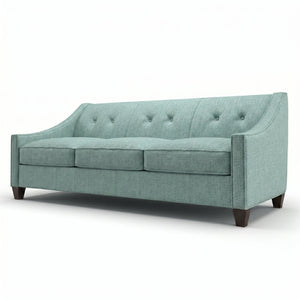 English Elm Berlin Sofa Square Arm Polyester Upholstered Transitional Living Room Seating Handcrafted Light Blue B2761P527933