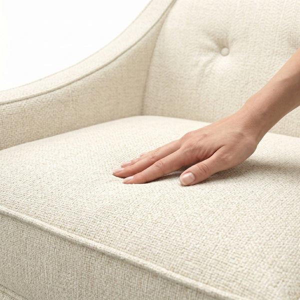 English Elm Berlin Sofa Square Arm Polyester Upholstered Transitional Living Room Seating Handcrafted Ivory B2761P527934