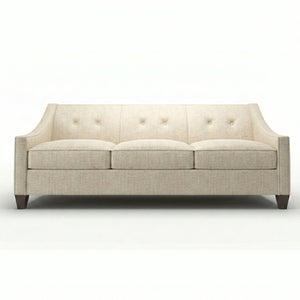 English Elm Berlin Sofa Square Arm Polyester Upholstered Transitional Living Room Seating Handcrafted Ivory B2761P527934