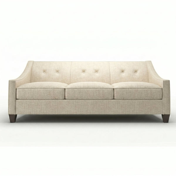 English Elm Berlin Sofa Square Arm Polyester Upholstered Transitional Living Room Seating Handcrafted Ivory B2761P527934
