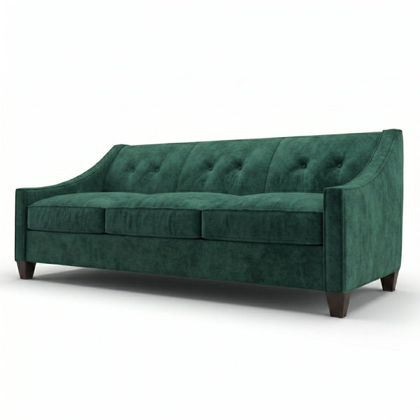 English Elm Berlin Velvet Sofa Handcrafted in Usa with Square Arms for Bold Living Rooms B2761P527935