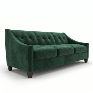English Elm Berlin Velvet Sofa Handcrafted in Usa with Square Arms for Bold Living Rooms B2761P527935