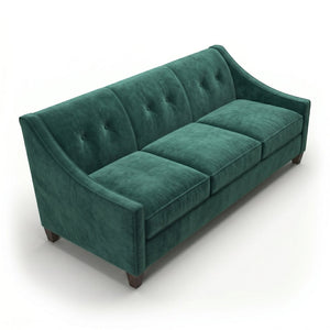 English Elm Berlin Velvet Sofa Handcrafted in Usa with Square Arms for Bold Living Rooms B2761P527935