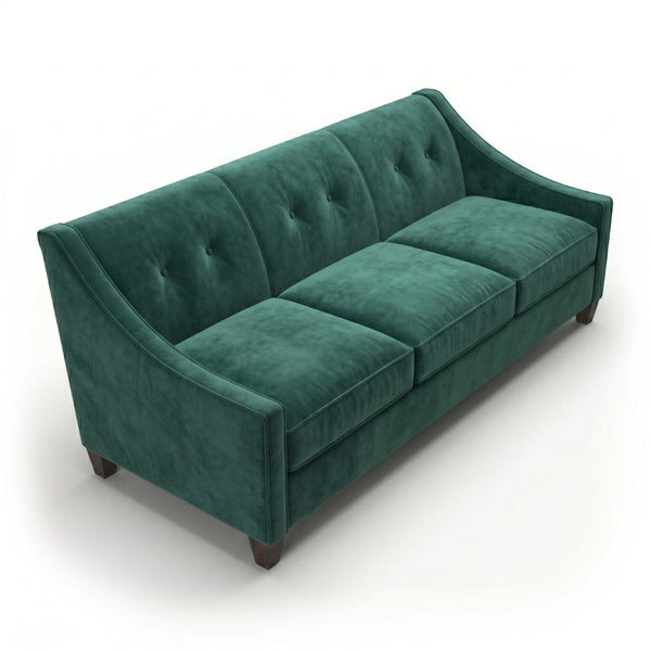 English Elm Berlin Velvet Sofa Handcrafted in Usa with Square Arms for Bold Living Rooms B2761P527935