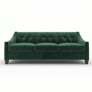 English Elm Berlin Velvet Sofa Handcrafted in Usa with Square Arms for Bold Living Rooms B2761P527935