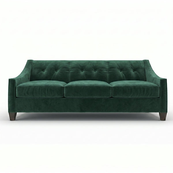 English Elm Berlin Velvet Sofa Handcrafted in Usa with Square Arms for Bold Living Rooms B2761P527935