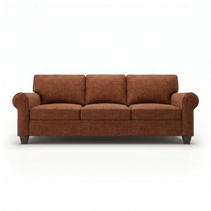 English Elm Augusta Classic Square Arm Sofa Handcrafted in Usa with Premium Polyester Upholstery Rust Insight Russet B2761P527939