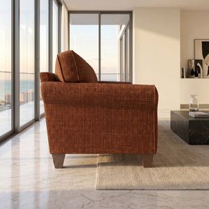 English Elm Augusta Classic Square Arm Sofa Handcrafted in Usa with Premium Polyester Upholstery Rust Insight Russet B2761P527939