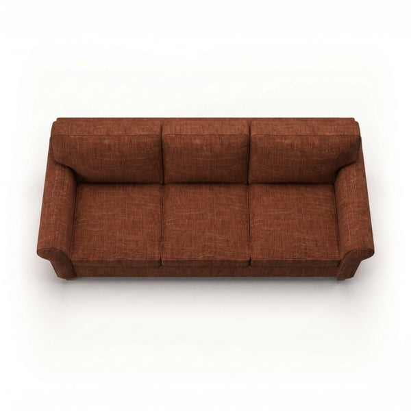 English Elm Augusta Classic Square Arm Sofa Handcrafted in Usa with Premium Polyester Upholstery Rust Insight Russet B2761P527939