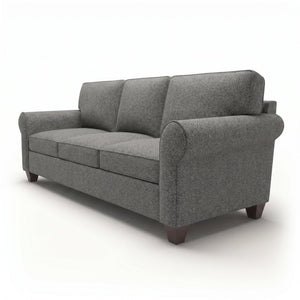 English Elm Augusta Classic Square Arm Sofa Handcrafted in Usa with Premium Polyester Upholstery Blue Gray Catalina Steel B2761P527940