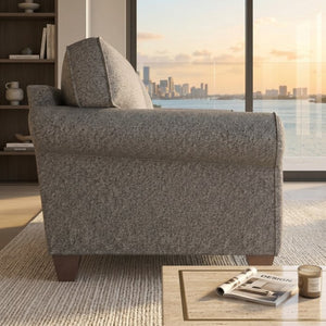 English Elm Augusta Classic Square Arm Sofa Handcrafted in Usa with Premium Polyester Upholstery Blue Gray Catalina Steel B2761P527940