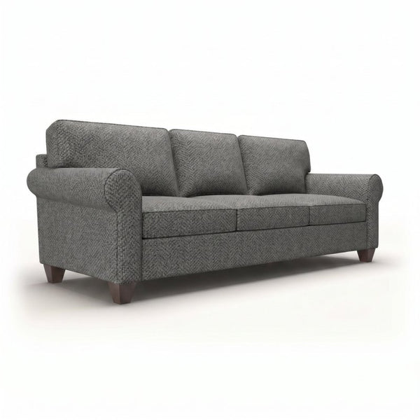 English Elm Augusta Classic Square Arm Sofa Handcrafted in Usa with Premium Polyester Upholstery Blue Gray Catalina Steel B2761P527940