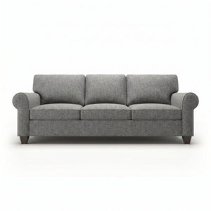 English Elm Augusta Classic Square Arm Sofa Handcrafted in Usa with Premium Polyester Upholstery Blue Gray Catalina Steel B2761P527940