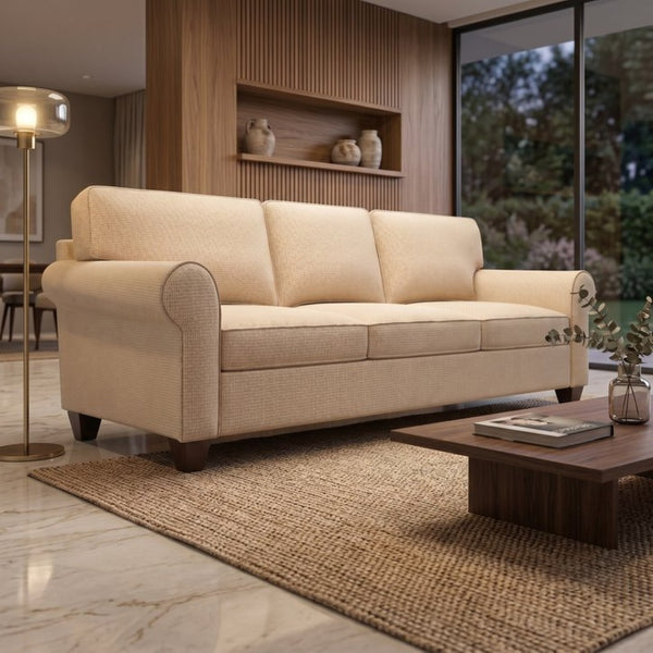 English Elm Augusta Classic Square Arm Sofa Handcrafted in Usa with Premium Polyester Upholstery Beige Redondo Oyster B2761P527941