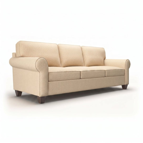 English Elm Augusta Classic Square Arm Sofa Handcrafted in Usa with Premium Polyester Upholstery Beige Redondo Oyster B2761P527941
