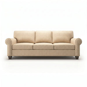 English Elm Augusta Classic Square Arm Sofa Handcrafted in Usa with Premium Polyester Upholstery Beige Redondo Oyster B2761P527941