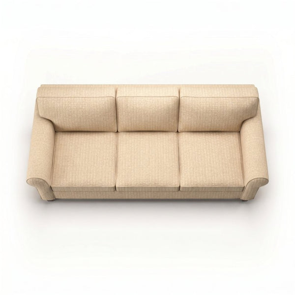 English Elm Augusta Classic Square Arm Sofa Handcrafted in Usa with Premium Polyester Upholstery Beige Redondo Oyster B2761P527941