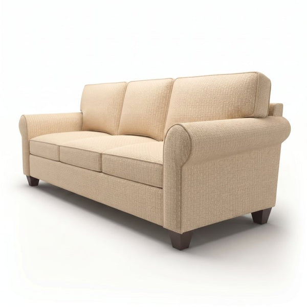English Elm Augusta Classic Square Arm Sofa Handcrafted in Usa with Premium Polyester Upholstery Beige Redondo Oyster B2761P527941