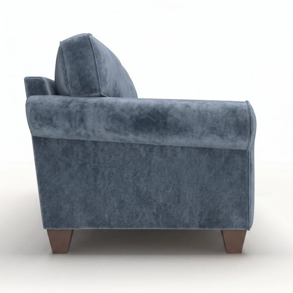 English Elm Augusta Classic Square Arm Sofa Handcrafted in Usa with Premium Polyester Upholstery Teal Blue Leslie Peacock B2761P527942