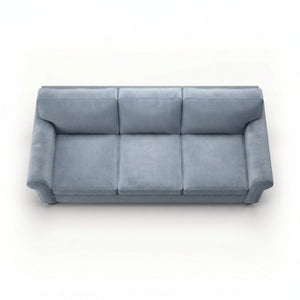 English Elm Augusta Classic Square Arm Sofa Handcrafted in Usa with Premium Polyester Upholstery Teal Blue Leslie Peacock B2761P527942