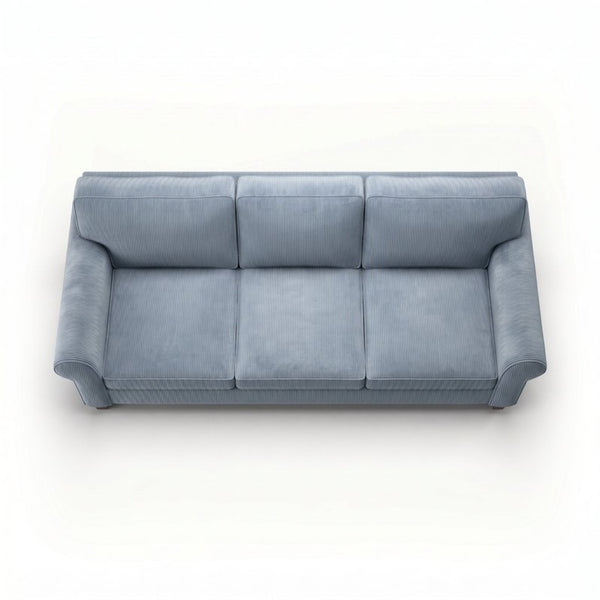 English Elm Augusta Classic Square Arm Sofa Handcrafted in Usa with Premium Polyester Upholstery Teal Blue Leslie Peacock B2761P527942