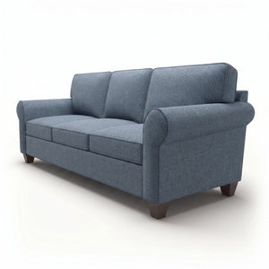 English Elm Augusta Classic Square Arm Sofa Handcrafted in Usa with Premium Polyester Upholstery Teal Blue Leslie Peacock B2761P527942