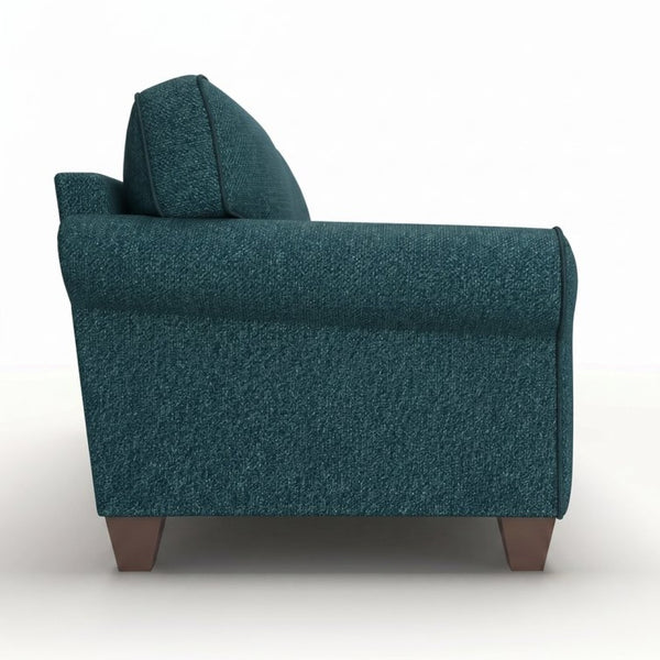 English Elm Augusta Classic Square Arm Sofa Handcrafted in Usa with Premium Polyester Upholstery Teal Blue Hepburn Teal B2761P527943