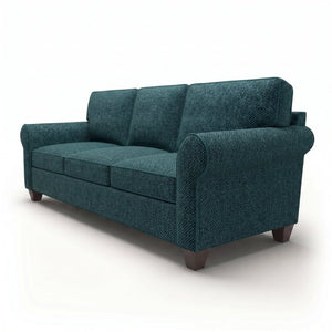 English Elm Augusta Classic Square Arm Sofa Handcrafted in Usa with Premium Polyester Upholstery Teal Blue Hepburn Teal B2761P527943