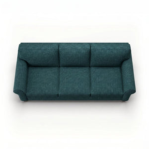 English Elm Augusta Classic Square Arm Sofa Handcrafted in Usa with Premium Polyester Upholstery Teal Blue Hepburn Teal B2761P527943