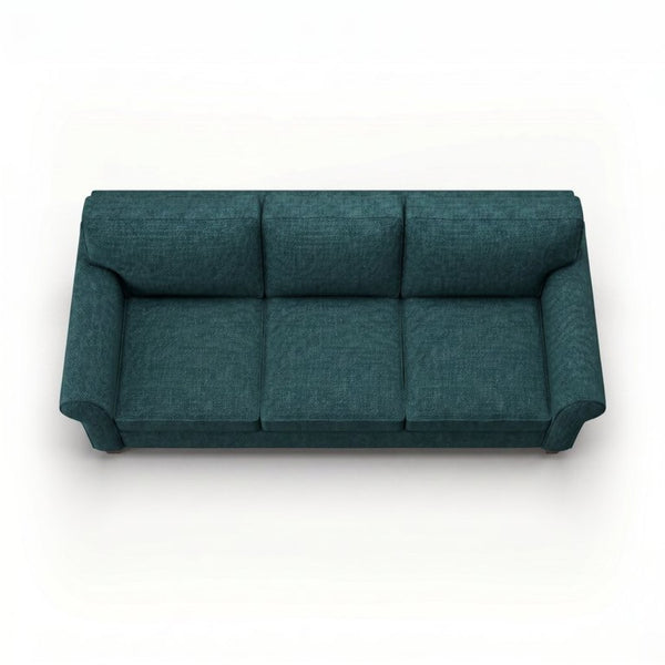 English Elm Augusta Classic Square Arm Sofa Handcrafted in Usa with Premium Polyester Upholstery Teal Blue Hepburn Teal B2761P527943