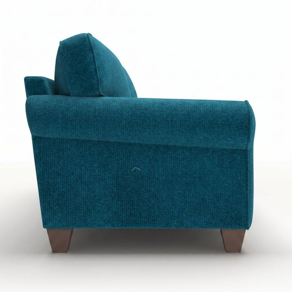 English Elm Augusta Velvet Sofa Handcrafted in Usa with Structured Square Arms for Living Rooms Peacock Blue B2761P527944