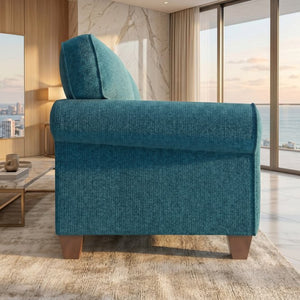 English Elm Augusta Velvet Sofa Handcrafted in Usa with Structured Square Arms for Living Rooms Peacock Blue B2761P527944