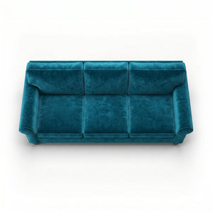 English Elm Augusta Velvet Sofa Handcrafted in Usa with Structured Square Arms for Living Rooms Peacock Blue B2761P527944
