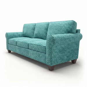 English Elm Augusta Classic Square Arm Sofa Handcrafted in Usa with Premium Polyester Upholstery Dark Green Hepburn HRP Emerald B2761P527945