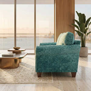 English Elm Augusta Classic Square Arm Sofa Handcrafted in Usa with Premium Polyester Upholstery Dark Green Hepburn HRP Emerald B2761P527945