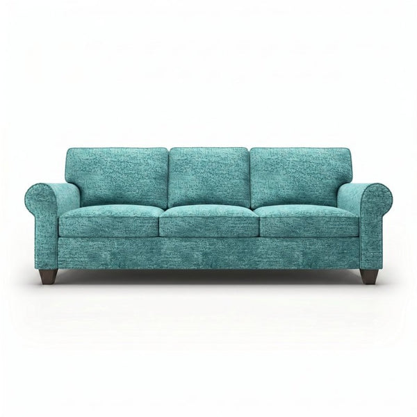 English Elm Augusta Classic Square Arm Sofa Handcrafted in Usa with Premium Polyester Upholstery Dark Green Hepburn HRP Emerald B2761P527945
