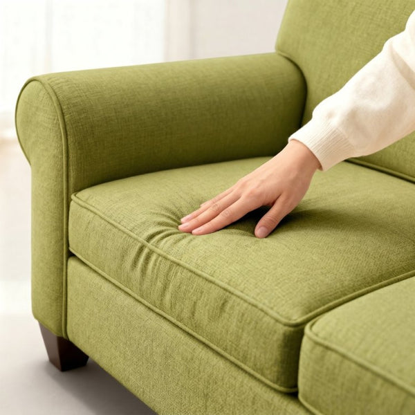 English Elm Augusta Classic Square Arm Sofa Handcrafted in Usa with Premium Polyester Upholstery Light Green Notion Appletini B2761P527946