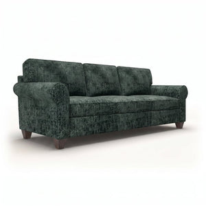 English Elm Augusta Velvet Sofa Handcrafted in Usa with Structured Square Arms for Living Rooms Charcoal B2761P527947