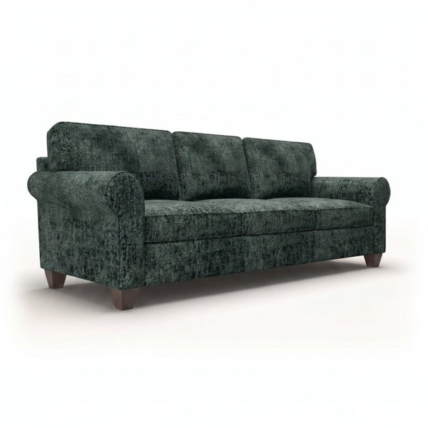 English Elm Augusta Velvet Sofa Handcrafted in Usa with Structured Square Arms for Living Rooms Charcoal B2761P527947