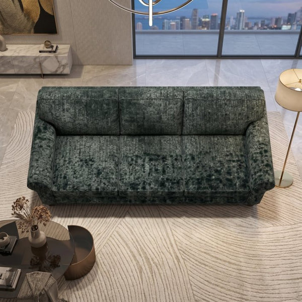 English Elm Augusta Velvet Sofa Handcrafted in Usa with Structured Square Arms for Living Rooms Charcoal B2761P527947