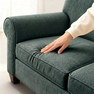 English Elm Augusta Velvet Sofa Handcrafted in Usa with Structured Square Arms for Living Rooms Charcoal B2761P527947