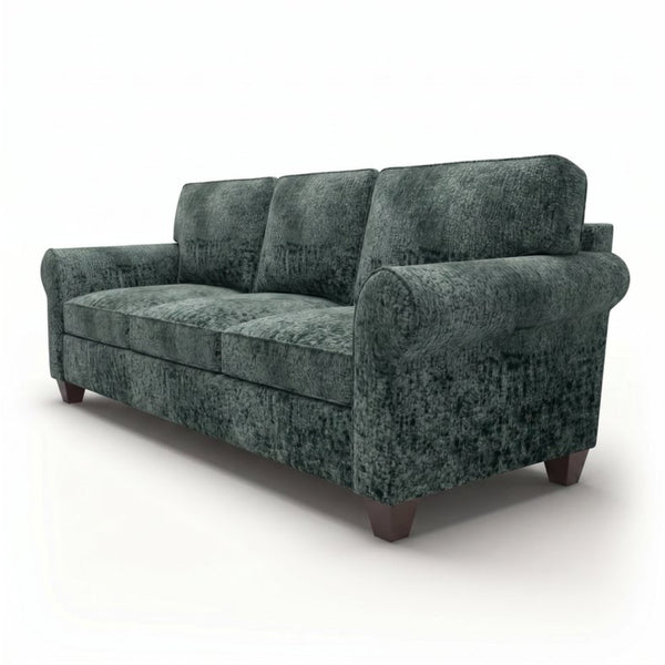 English Elm Augusta Velvet Sofa Handcrafted in Usa with Structured Square Arms for Living Rooms Charcoal B2761P527947