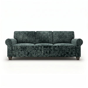 English Elm Augusta Velvet Sofa Handcrafted in Usa with Structured Square Arms for Living Rooms Charcoal B2761P527947