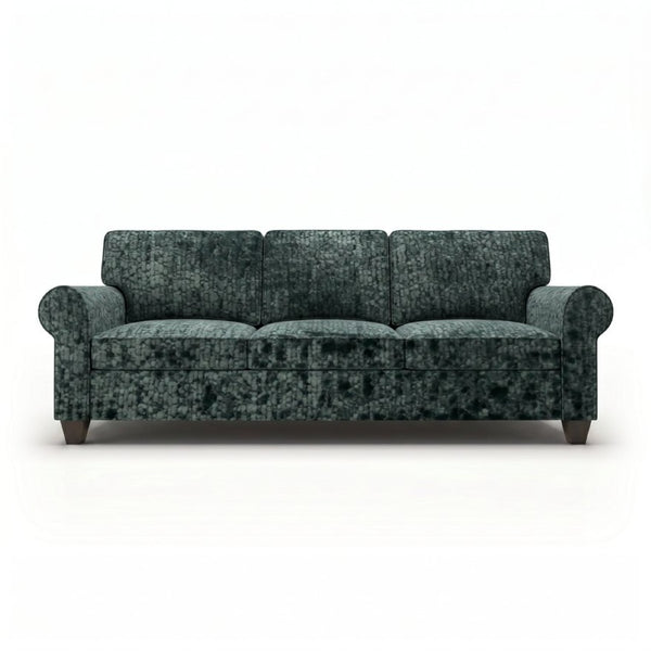 English Elm Augusta Velvet Sofa Handcrafted in Usa with Structured Square Arms for Living Rooms Charcoal B2761P527947