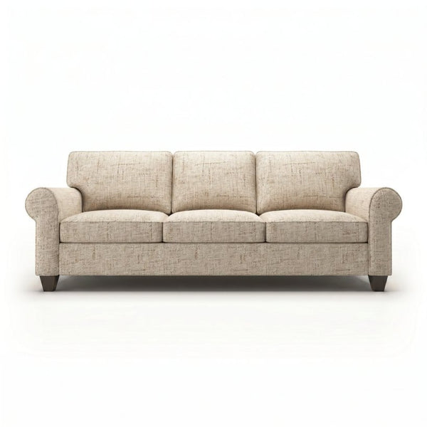 English Elm Augusta Classic Square Arm Sofa Handcrafted in Usa with Premium Polyester Upholstery Beige Oceanside Natural B2761P527948