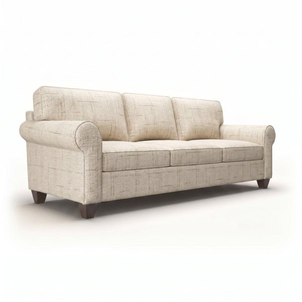 English Elm Augusta Classic Square Arm Sofa Handcrafted in Usa with Premium Polyester Upholstery Beige Oceanside Natural B2761P527948