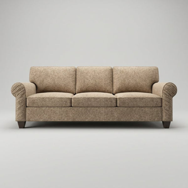 English Elm Augusta Classic Square Arm Sofa Handcrafted in Usa with Premium Polyester Upholstery Taupe Derby Taupe B2761P527949