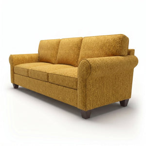 English Elm Augusta Classic Square Arm Sofa Handcrafted in Usa with Premium Polyester Upholstery Mustard Yellow Hepburn Chai Tea B2761P527950