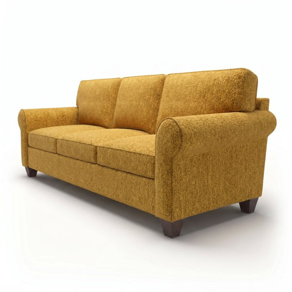 English Elm Augusta Classic Square Arm Sofa Handcrafted in Usa with Premium Polyester Upholstery Mustard Yellow Hepburn Chai Tea B2761P527950