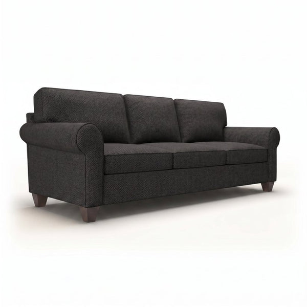 English Elm Augusta Classic Square Arm Sofa Handcrafted in Usa with Premium Polyester Upholstery Charcoal Catalina Charcoal B2761P527951